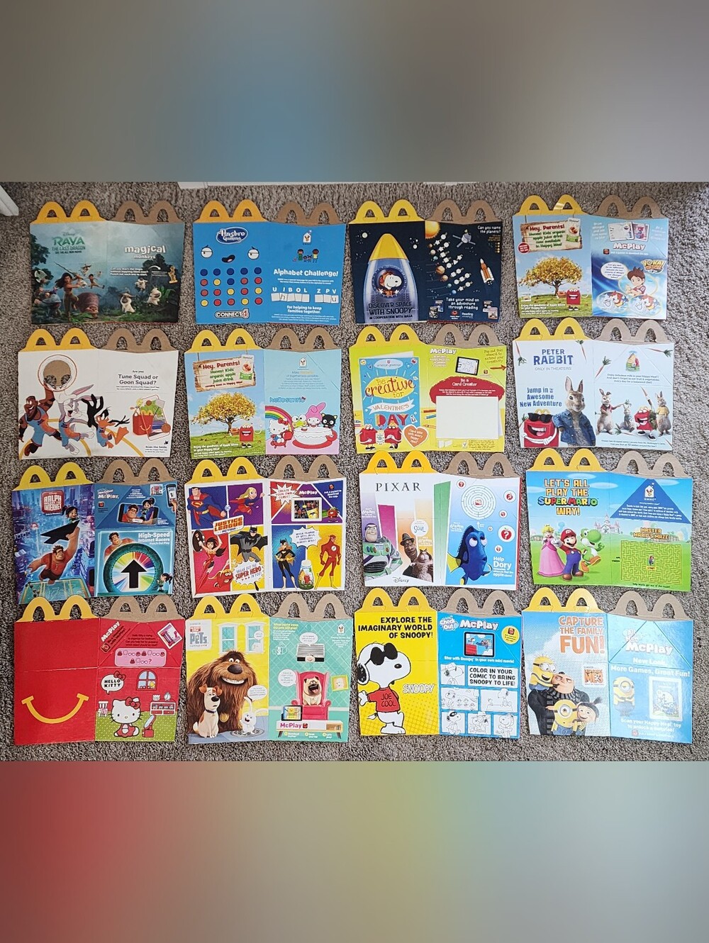 McDonalds Boxes (25), Mario Bros, Toy Story, Wreck It Ralph, Secret Life Of Pets